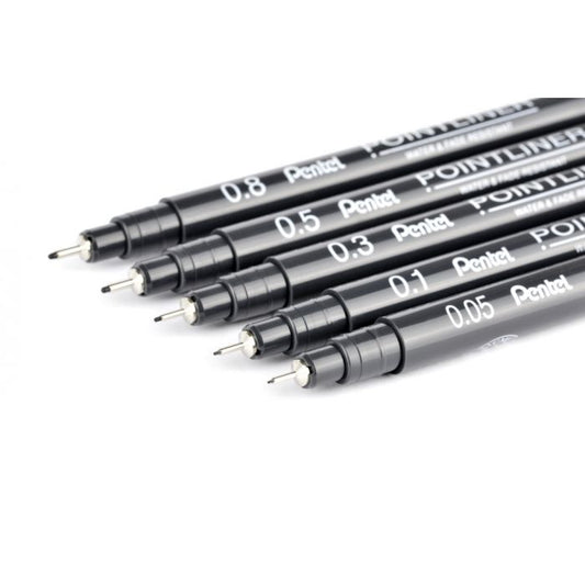 Pentel Fineliner Pointliner - Set Zwart