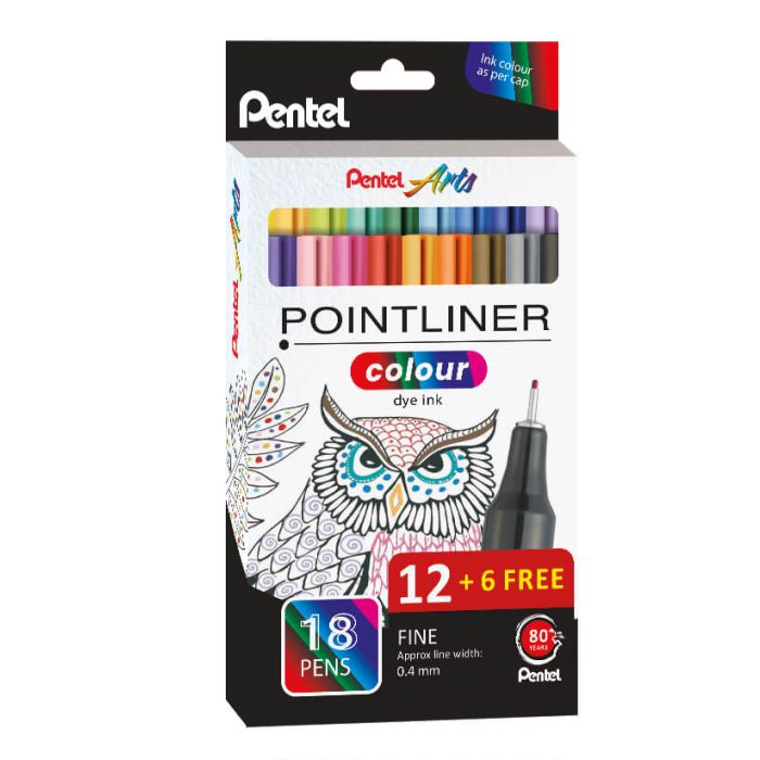 Pentel Fineliner Pointliner 18 pack - Pentel