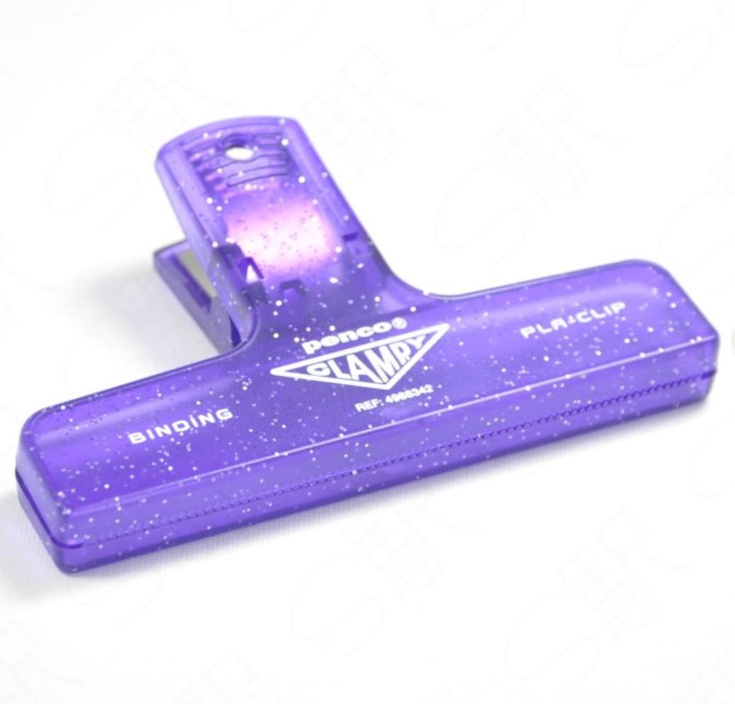 Papierklem Penco PlaClip - Clear Glitter Purple