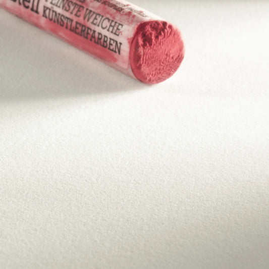 Hahnemühle A5 schets-/pastelblok, 130g, 30 vellen. Gele kaft met bloemenkunst en rood haan-logo.