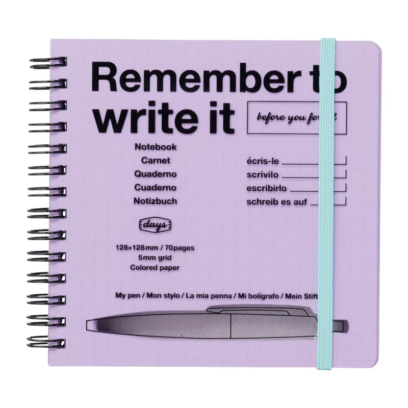 Notitieboek Square Grid Days Purple - Storage.it