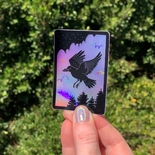 Holografische Sticker Nightcrow - Party Mouse Studio