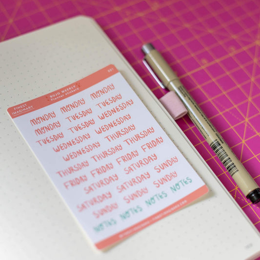 Bullet Journal Week Stickers - Small
