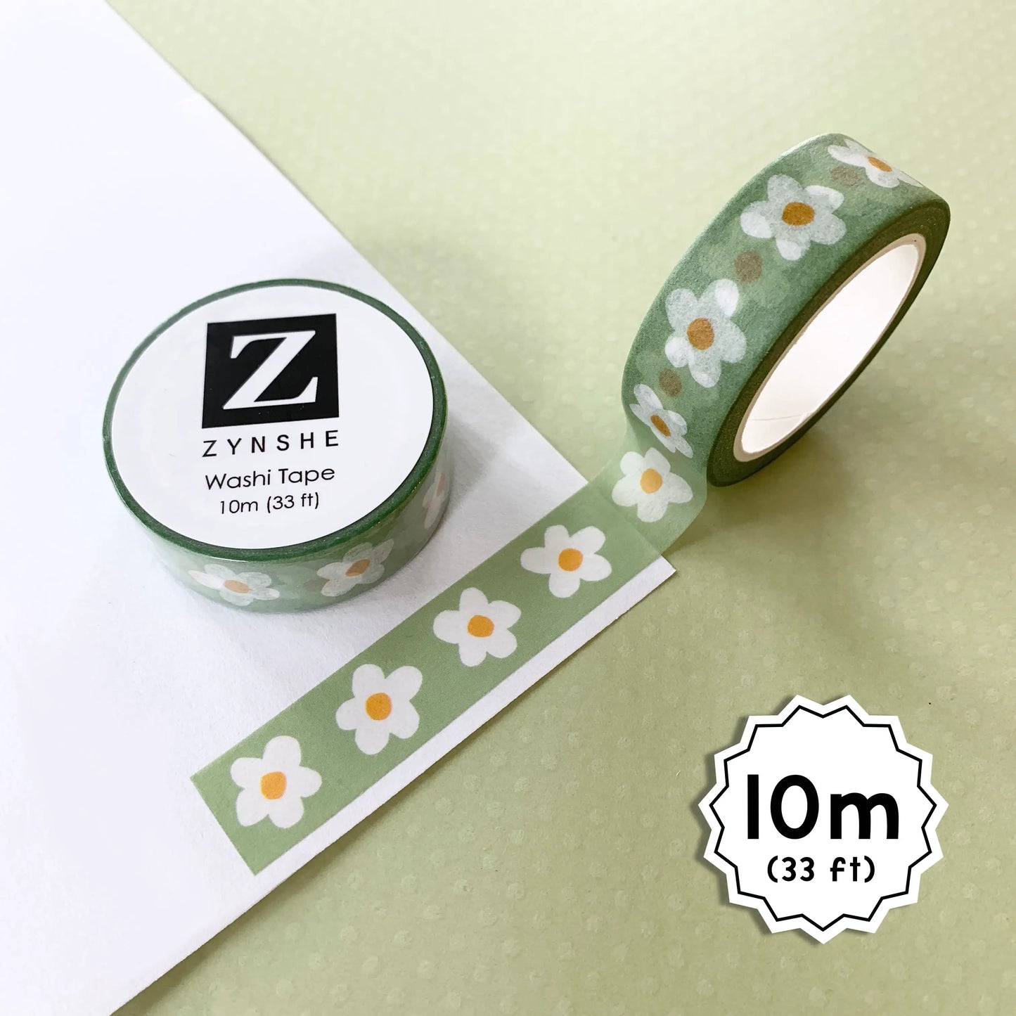 Green Daisy - Washi Tape