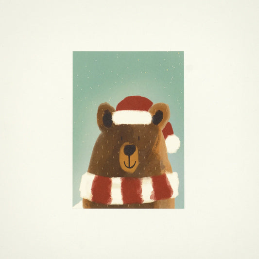 Weihnachtsbär grün - Weihnachtskarte