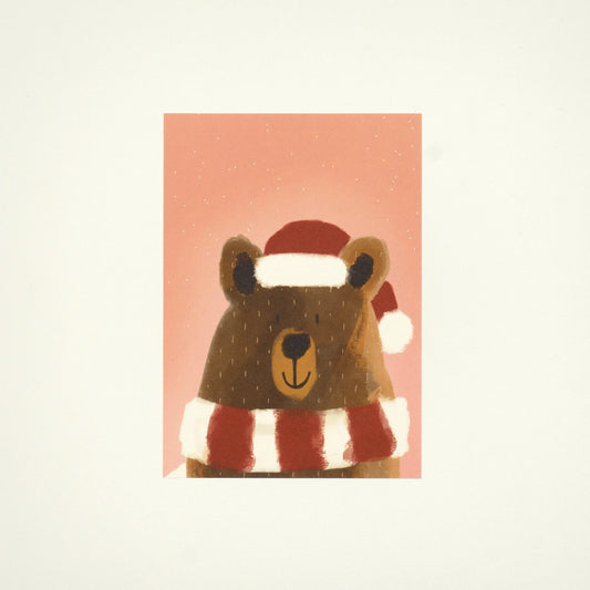 Weihnachtsbär rot - Weihnachtskarte