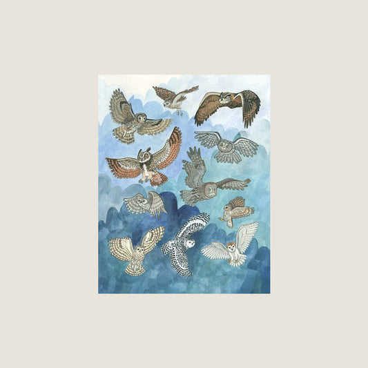 Eule Hootenanny - Kunstdruck