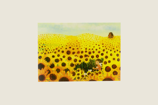 Esther Bennink - Sunflower Field - Greeting Card