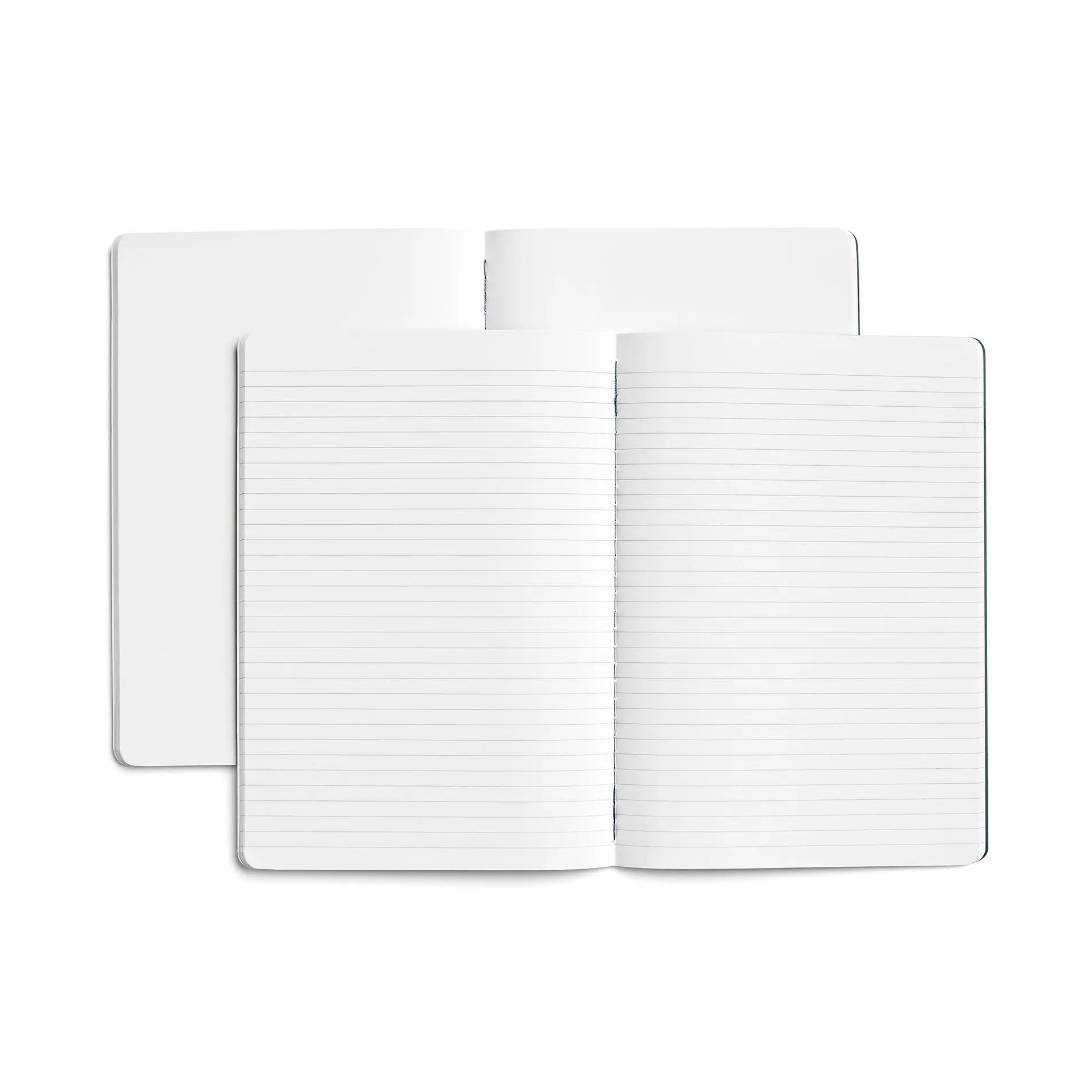 Karst stone paper journal A5 glacier opengeslagen spread met blanco papier en lijntjes papier