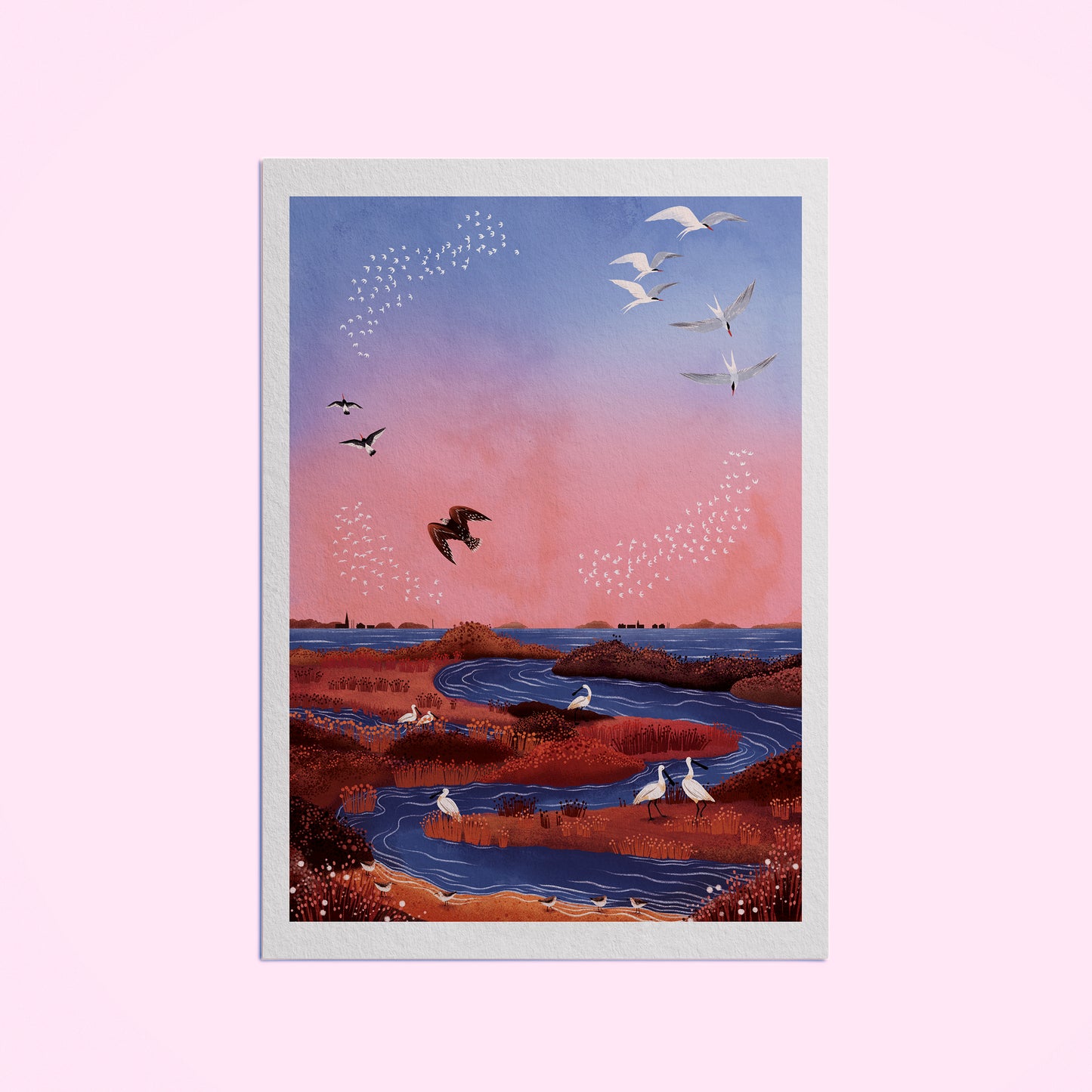 Wadden Sea Salt Marsh - A4 Art Print by Hello Grimes
